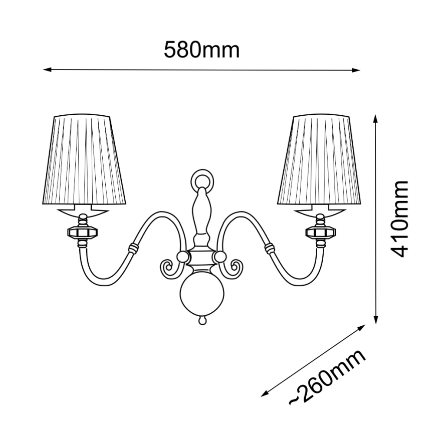 Amplex - Φωτιστικό τοίχου 2xE14/10W/230V