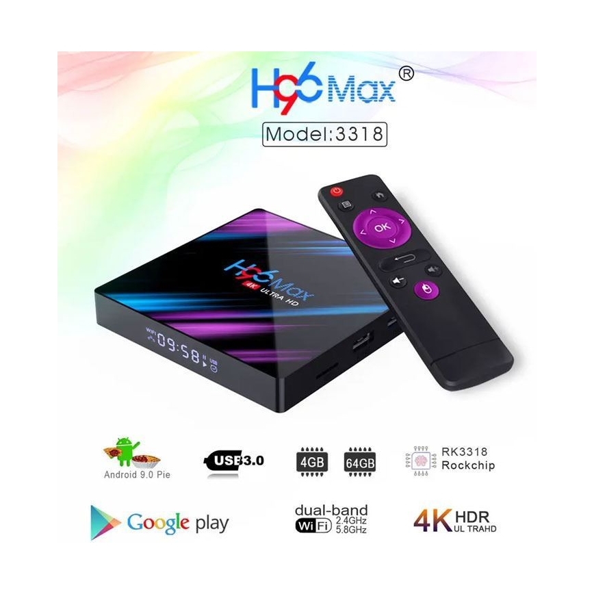 Android TV box SMART 4GB RAM 4K Wi-Fi + τηλεχειριστήριο