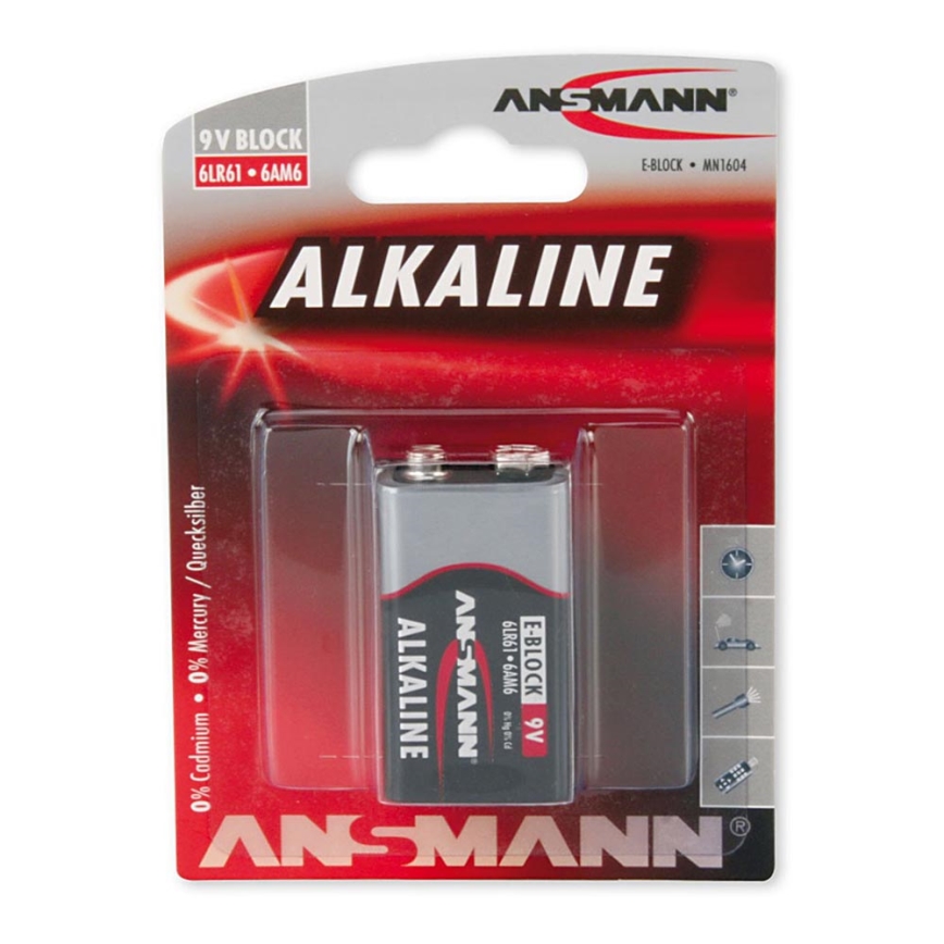 Ansmann 09887 6LR61 9V Block RED - αλκαλική μπαταρία 9V