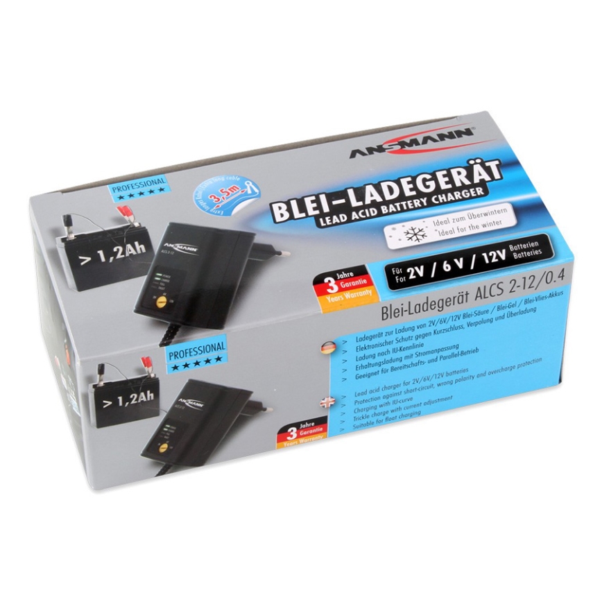 Ansmann 11496 - ALCS 2-12/0,4 - Φορτιστής μπαταρίας 2-12V/1,2-40Ah