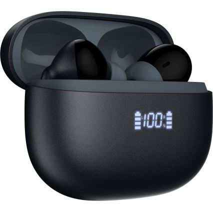 Ασύρματα ακουστικά με ANC+ENC 300 mAh + 2x 40 mAh μαύρα
