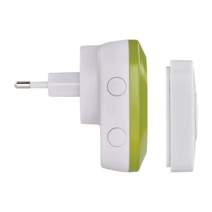 Ασύρματη κουδούνι για πρίζα 230V + 1xCR2032 IP44 πράσινο