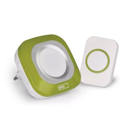 Ασύρματη κουδούνι για πρίζα 230V + 1xCR2032 IP44 πράσινο