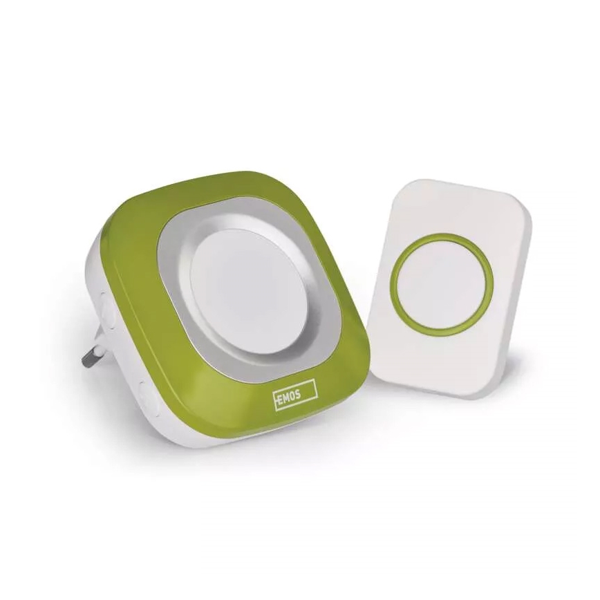 Ασύρματη κουδούνι για πρίζα 230V + 1xCR2032 IP44 πράσινο