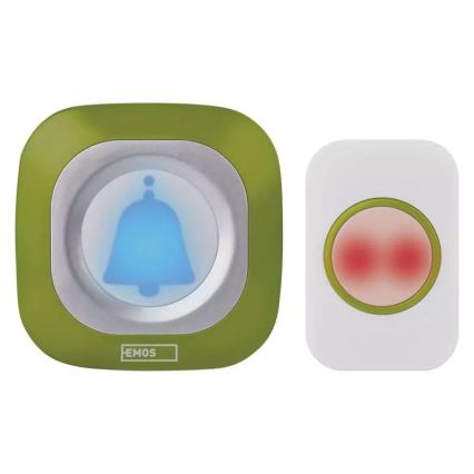 Ασύρματη κουδούνι για πρίζα 230V + 1xCR2032 IP44 πράσινο