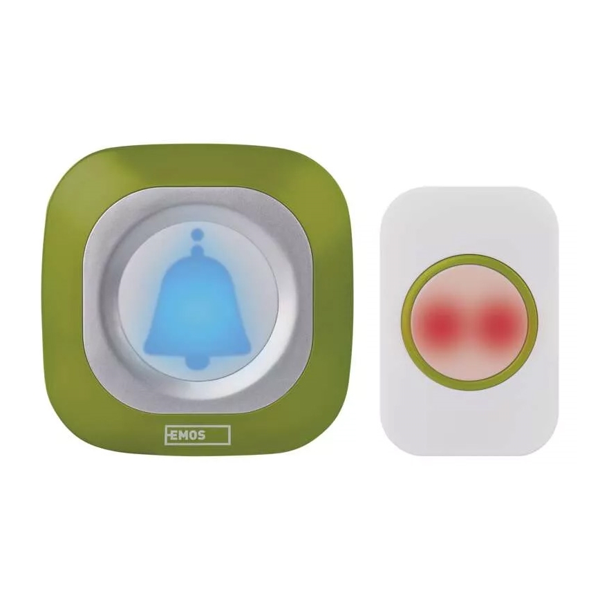 Ασύρματη κουδούνι για πρίζα 230V + 1xCR2032 IP44 πράσινο