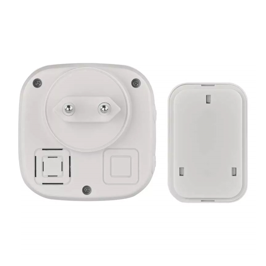 Ασύρματη κουδούνι για πρίζα 230V + 1xCR2032 IP44 γκρι