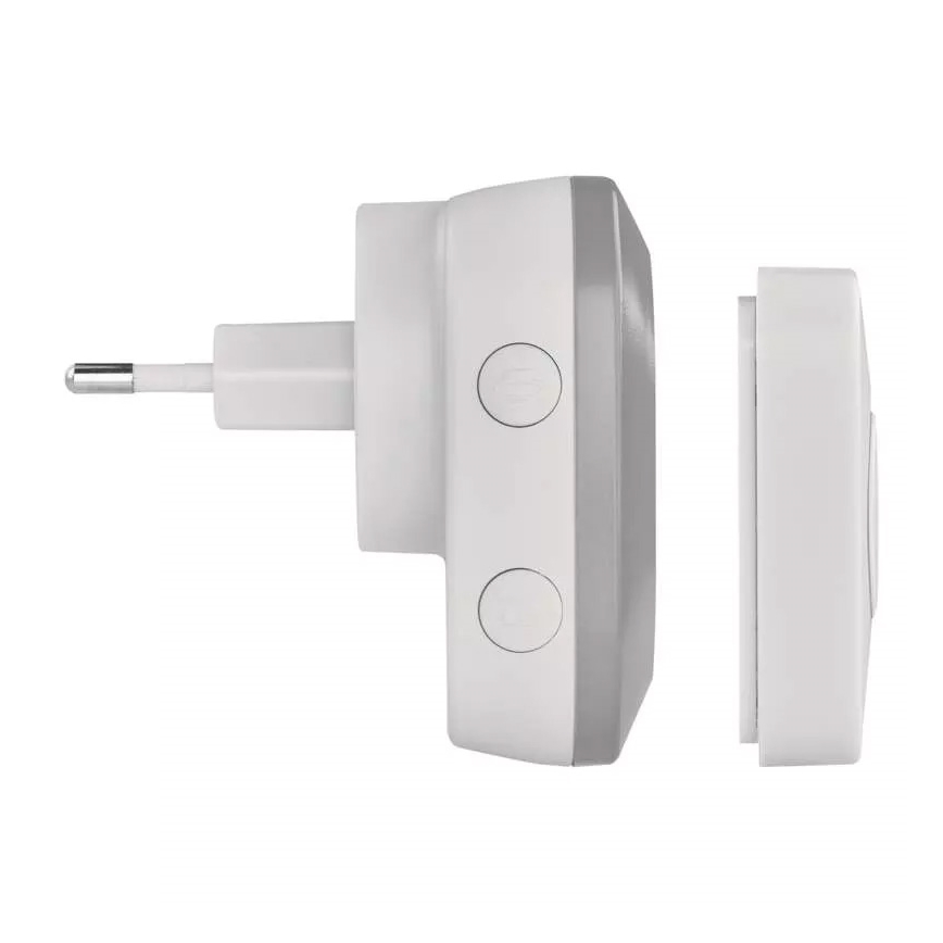 Ασύρματη κουδούνι για πρίζα 230V + 1xCR2032 IP44 γκρι