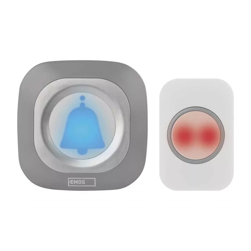 Ασύρματη κουδούνι για πρίζα 230V + 1xCR2032 IP44 γκρι