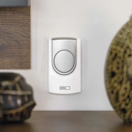 Ασύρματο κουδούνι 3xAA/1xCR2032 IP44 λευκό/ασημί