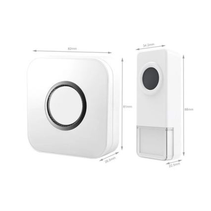 Ασύρματο κουδούνι 3xAAA/1xA23 IP55 λευκό