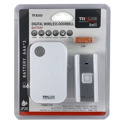 Ασύρματο κουδούνι BELL 1x23A + 3xAAA λευκό