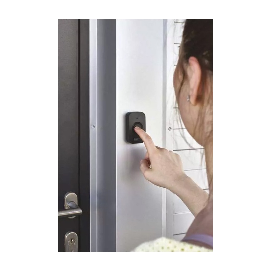 Ασύρματο κουδούνι μπαταρίας 3xAAA IP56 μαύρο