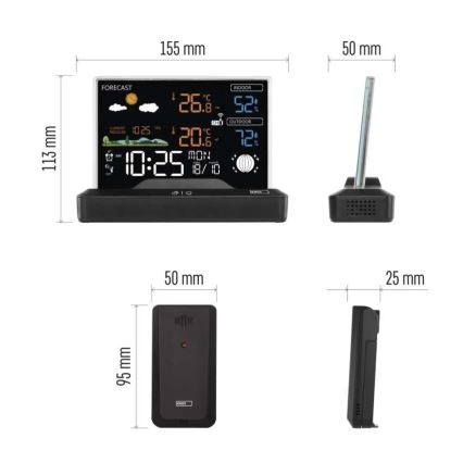 Ασύρματος μετεωρολογικός σταθμός 5V/2xAAA + 2xAAA