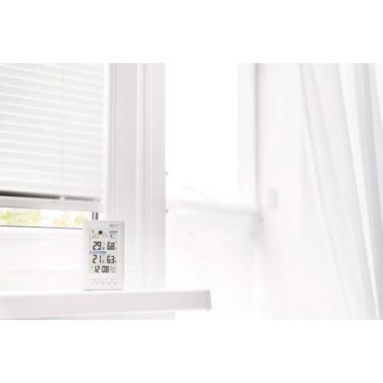 Ασύρματος μετεωρολογικός σταθμός με ξυπνητήρι 2xAAA + 2xAA λευκό