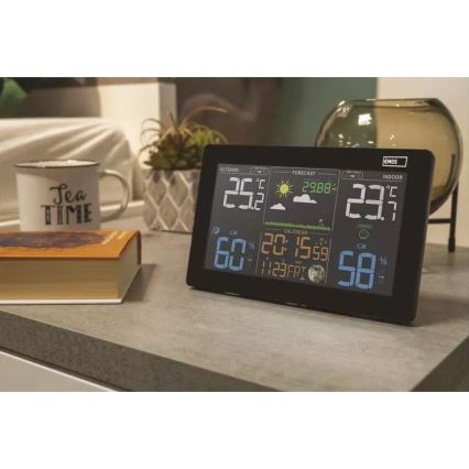 Ασύρματος μετεωρολογικός σταθμός με ξυπνητήρι 5V/3xAAA + 2xAAA μαύρο