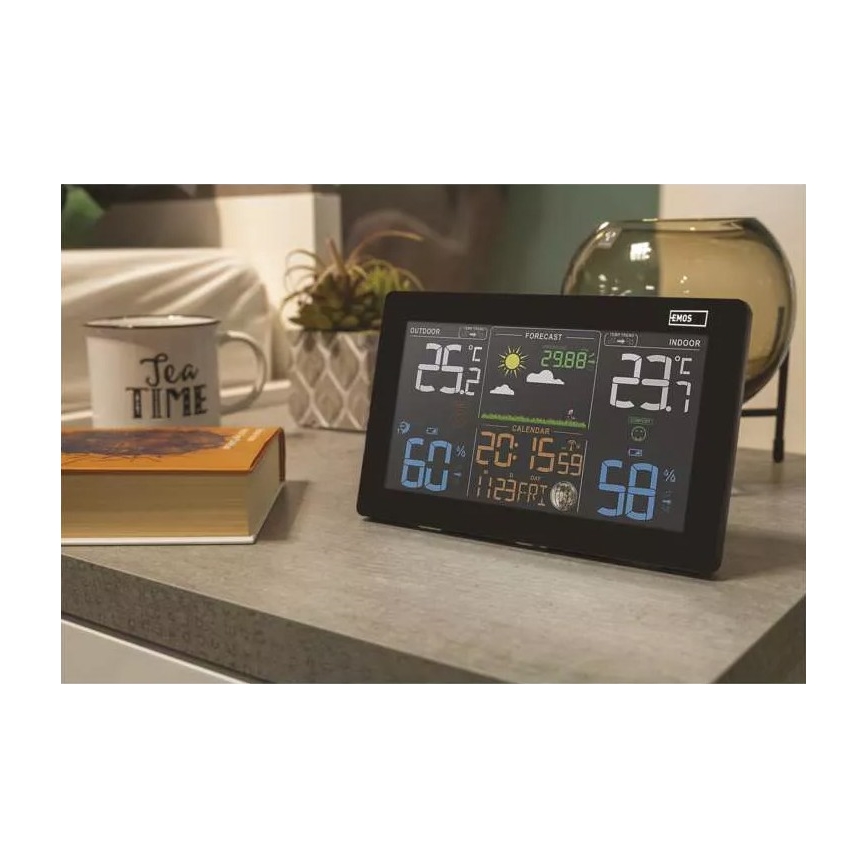 Ασύρματος μετεωρολογικός σταθμός με ξυπνητήρι 5V/3xAAA + 2xAAA μαύρο