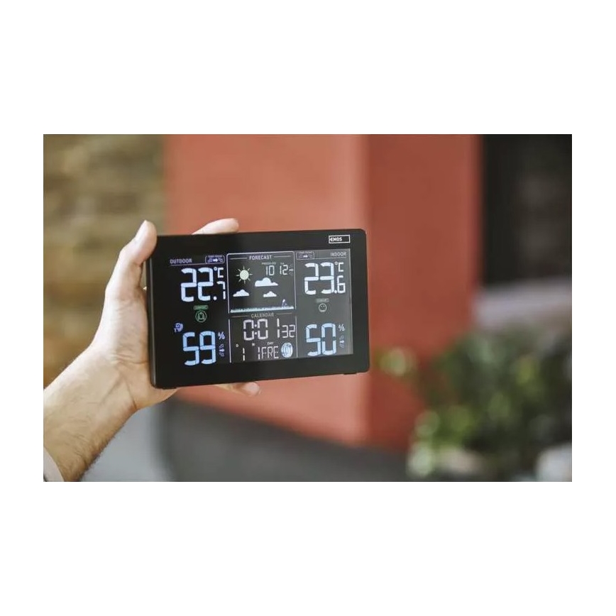 Ασύρματος μετεωρολογικός σταθμός με ξυπνητήρι 5V/3xAAA + 2xAAA μαύρο