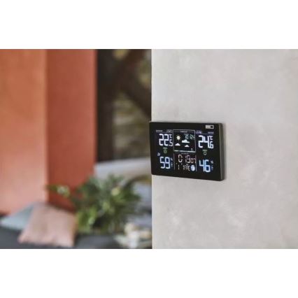 Ασύρματος μετεωρολογικός σταθμός με ξυπνητήρι 5V/3xAAA + 2xAAA μαύρο