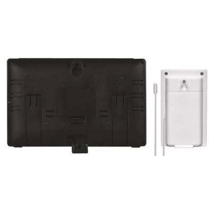 Ασύρματος μετεωρολογικός σταθμός με ξυπνητήρι 5V/3xAAA + 2xAAA μαύρο