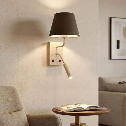 Απλίκα ARDEN 1xE27/15W/230V + 1xG9/8W μπεζ/καφέ