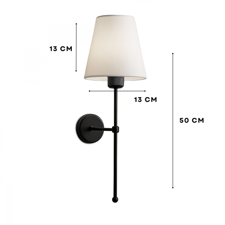 Απλίκα ASPARAGUS 1xE27/40W/230V μαύρο/εκρού