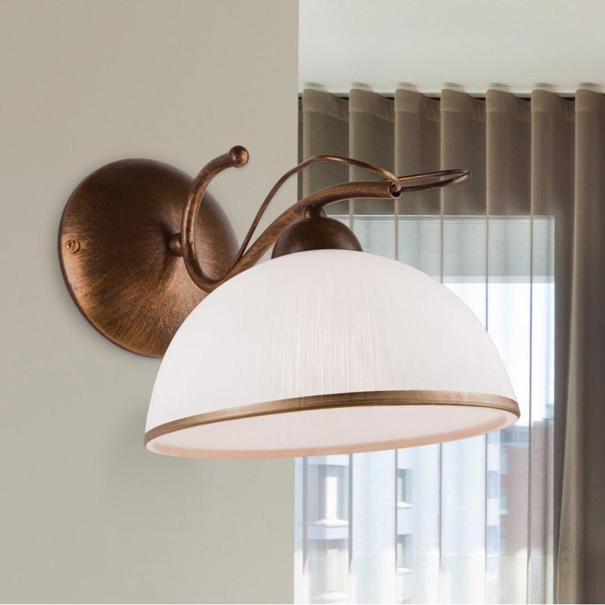 Απλίκα COBRA 1xE27/60W/230V μπρονζέ/πατίνα