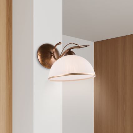 Απλίκα COBRA 1xE27/60W/230V μπρονζέ/πατίνα