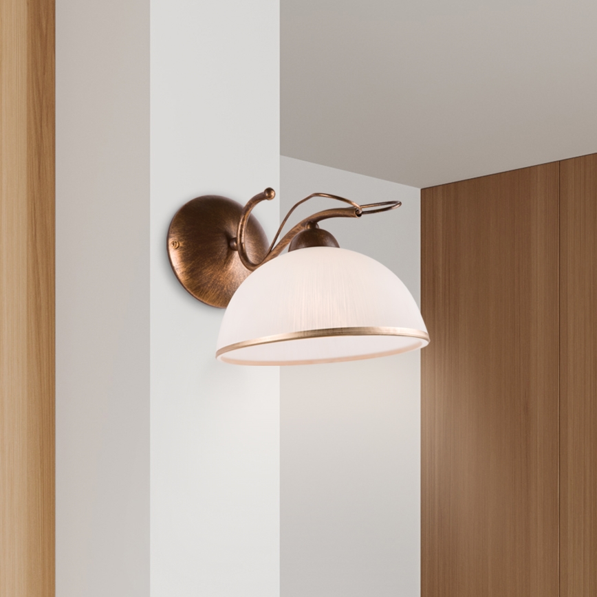 Απλίκα COBRA 1xE27/60W/230V μπρονζέ/πατίνα