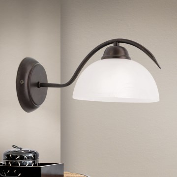 Απλίκα RULA 1xE27/40W/230V λευκό/μπρονζέ