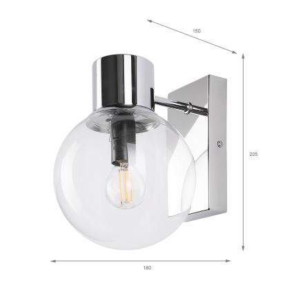 Απλίκα SFERIO 1xE14/5W/230V γυαλιστερό χρώμιο/διάφανο