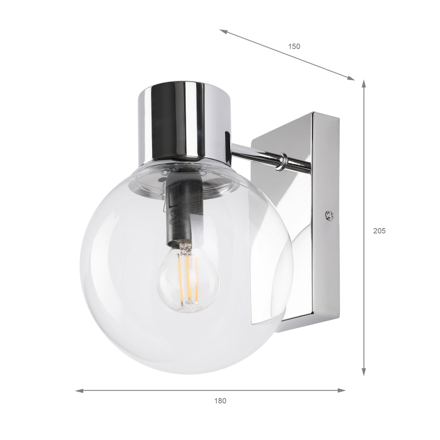 Απλίκα SFERIO 1xE14/5W/230V γυαλιστερό χρώμιο/διάφανο