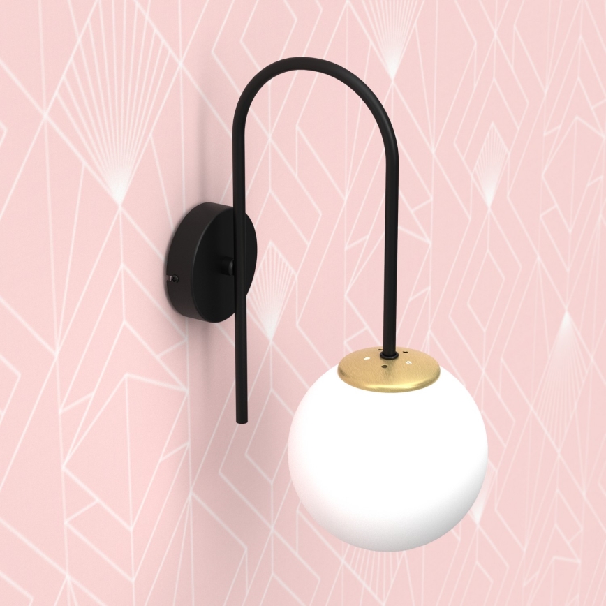 Απλίκα τοίχου CAMBRIDGE 1xE14/60W/230V μαύρο/ορείχαλκο