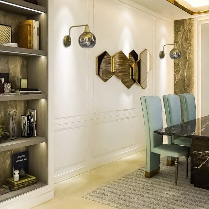 Απλίκα τοίχου MONTE 1xE27/60W/230V χρυσό