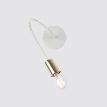 Απλίκα τοίχου OXFORD 1xE27/15W/230V ορείχαλκος/λευκό