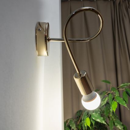 Απλίκα τοίχου OXFORD 1xE27/15W/230V, χρυσή
