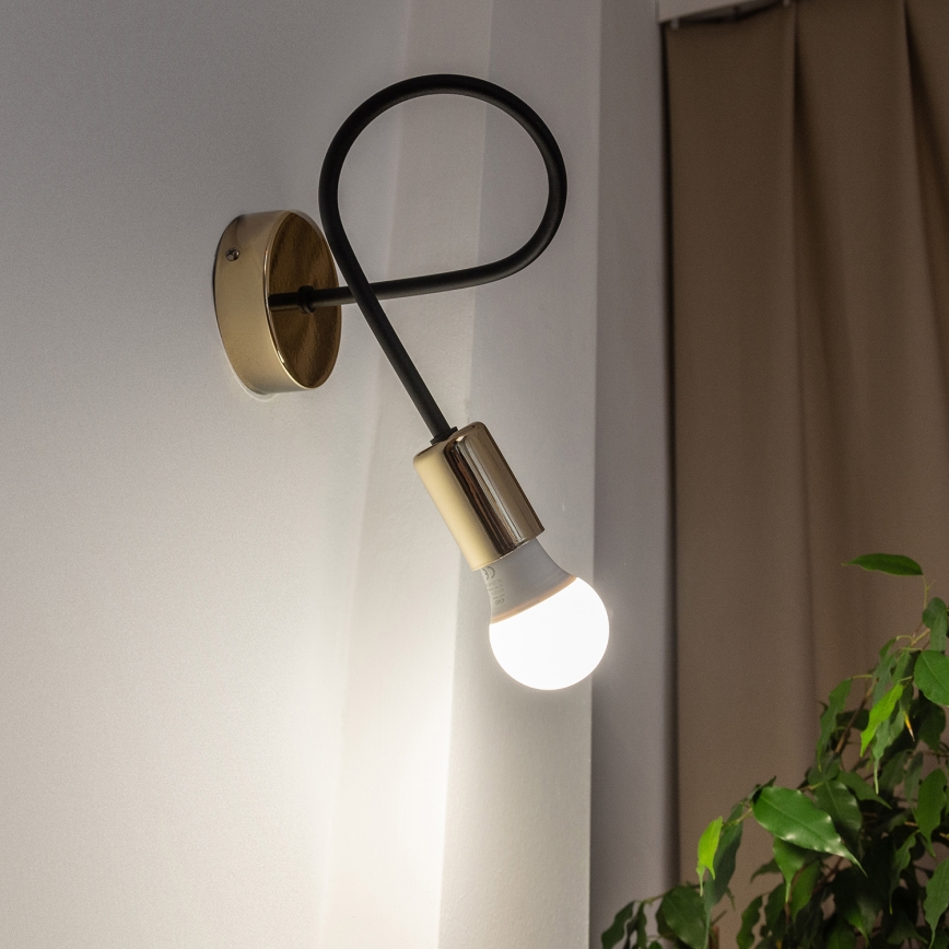 Απλίκα τοίχου OXFORD 1xE27/15W/230V, χρυσό/μαύρο