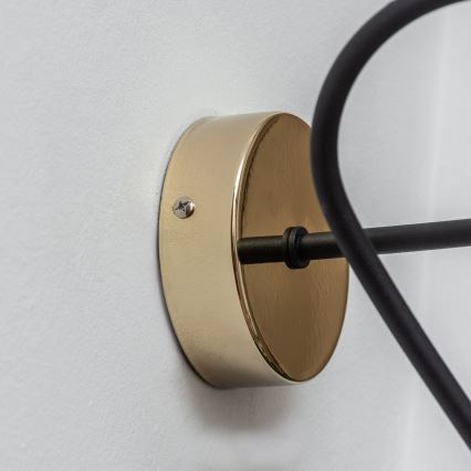 Απλίκα τοίχου OXFORD 1xE27/15W/230V, χρυσό/μαύρο