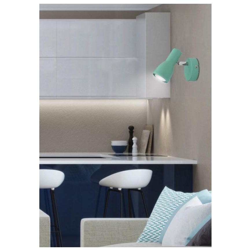 Απλίκα τοίχου PICARDO 1xE14/40W/230V τιρκουάζ