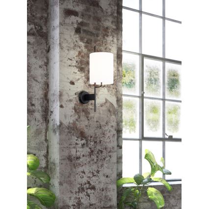 Απλίκα τοίχου TOKYO 1xE27/40W/230V μαύρο/λευκό