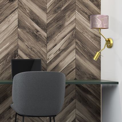 Επιτοίχιο φωτιστικό ZIGGY 1xE27/40W/230V + 1xGU10/MR11/7W ροζ/χρυσό