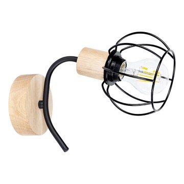 Απλίκα VIVIANE 1xE27/60W/230V, φινίρισμα δρυός