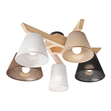 Απλίκα οροφής ANTONIO 5xE14/40W/230V οξιά