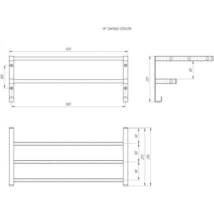 Απλώστρα πετσετών για θερμαντικό σώμα μπάνιου HF SHEFFIELD 52x25,6 cm λευκή
