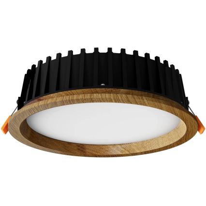APLED -Χωνευτό φωτιστικό οροφής LED RONDO WOODLINE LED/12W/230V 4000K διάμετρος 20 cm δρυς μασίφ ξύλο