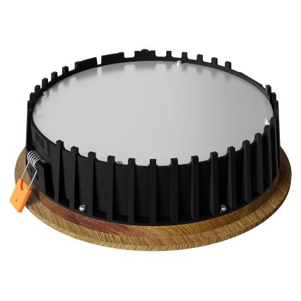 APLED -Χωνευτό φωτιστικό οροφής LED RONDO WOODLINE LED/12W/230V 4000K διάμετρος 20 cm δρυς μασίφ ξύλο