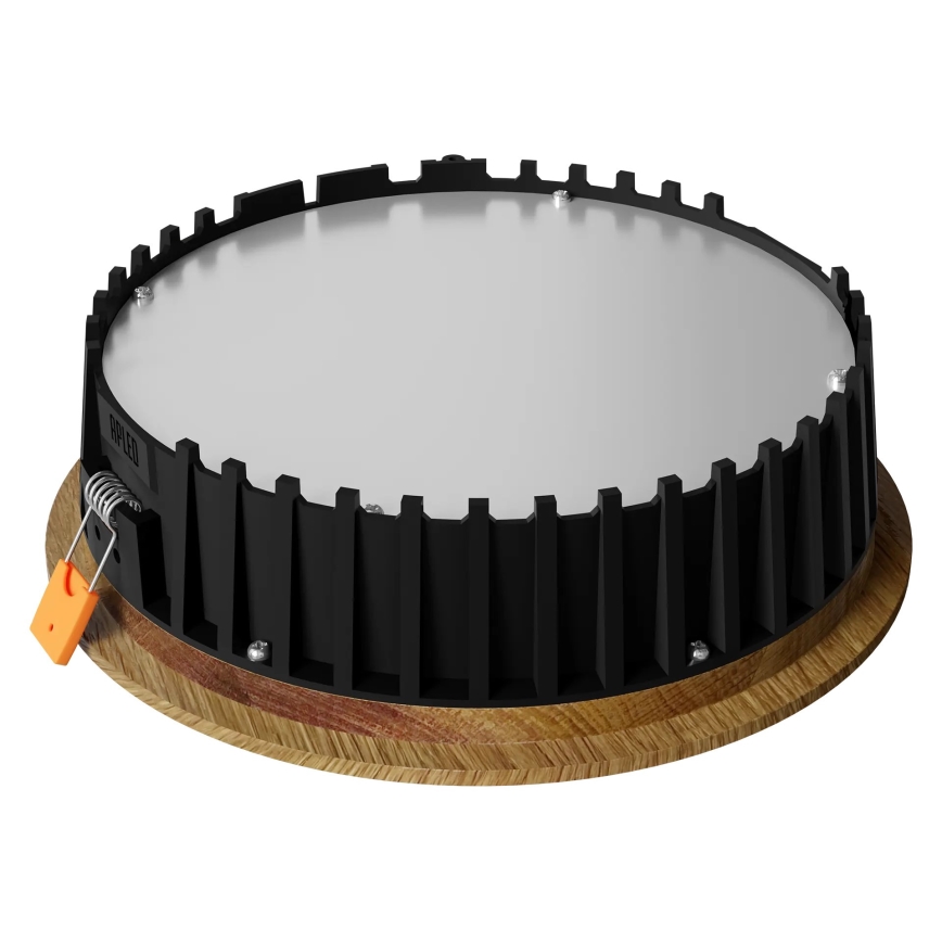 APLED -Χωνευτό φωτιστικό οροφής LED RONDO WOODLINE LED/12W/230V 4000K διάμετρος 20 cm δρυς μασίφ ξύλο