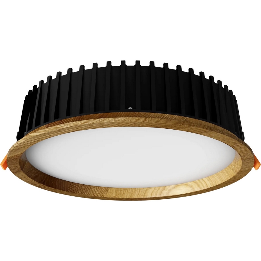 APLED - Κρεμαστό φωτιστικό οροφής LED RONDO WOODLINE LED/18W/230V 3000K διάμετρος 26 cm δρυς solid ξύλο