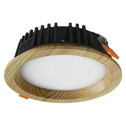 APLED - Χωνευτό φωτιστικό οροφής LED RONDO WOODLINE LED/6W/230V 3000K διάμετρος 15 cm πεύκο μασίφ ξύλο