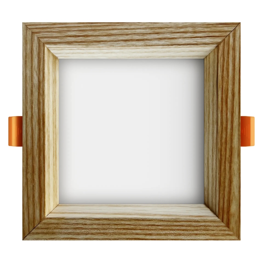 APLED - Χωνευτό φωτιστικό οροφής LED SQUARE WOODLINE LED/6W/230V 3000K 12x12 cm μασίφ ξύλο τέφρας
